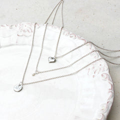 Sterling Silver plated Birthstone Layered Charm Necklace