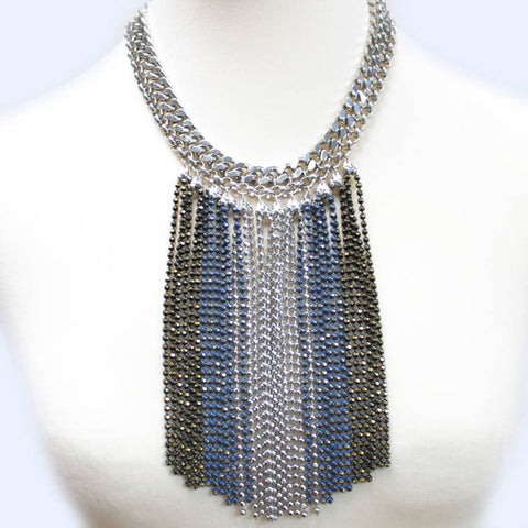 Unique to Jamie London, this absolutely stunning Blue Statement Chain Fr...