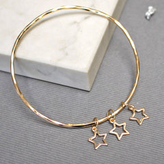 Delicate Star Bangle, Gold