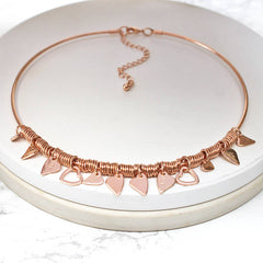 18ct rose gold plated Heart Personalised Choker Necklace