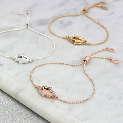 Double Sparkling Hamsa Personalised Bracelet