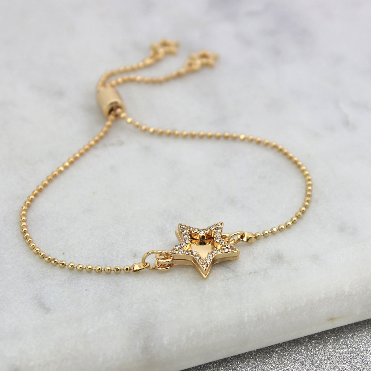 Double Sparkling Star Personalised Bracelet