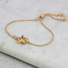 Double Sparkling Star Personalised Bracelet