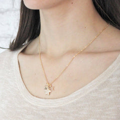 Personalised Diamante Star Necklace worn by model