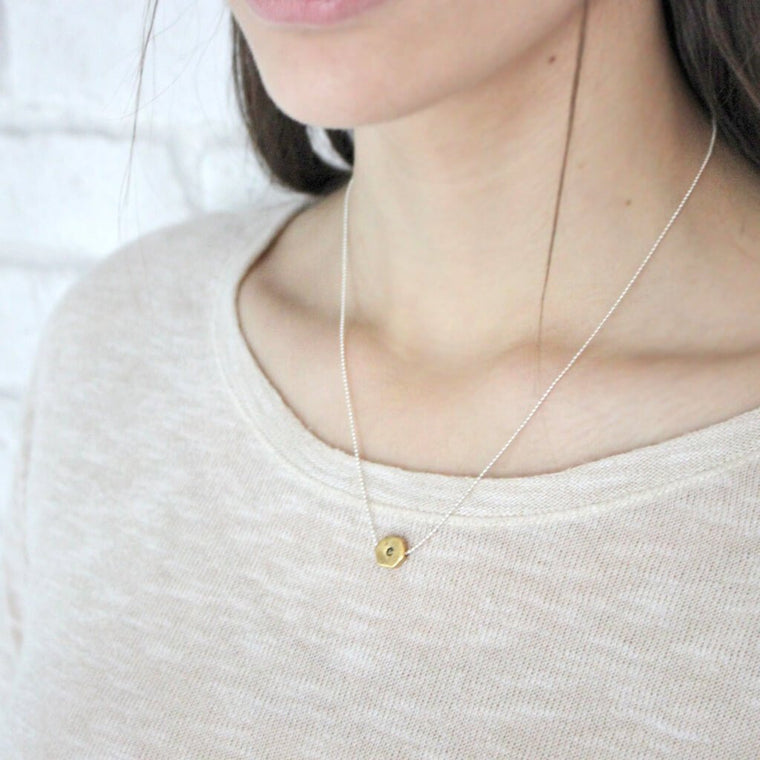 Personalised Hand Stamped Hexagon Necklace