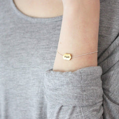 Hand stamped mum bracelet
