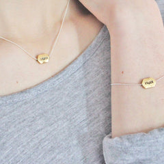 Hand stamped mum bracelet and necklace