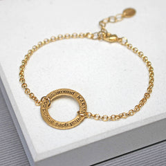 Close up of Karma Bracelet, Gold