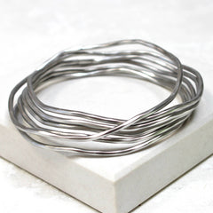 Antique silver stacking bangle set