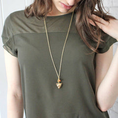 24ct gold plated Personalised Cheetah Birthstone Necklace