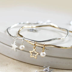 Personalised Star And Pearl Bangle