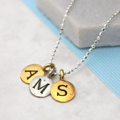 Close up of Personalised Three Letter Necklace 
