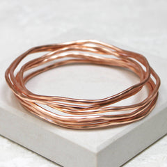 Matt rose gold stacking bangles