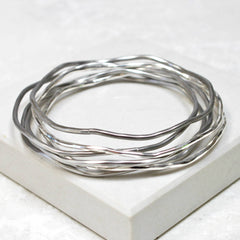 Silver stacking bangles