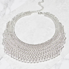 Silver Chainmail Statement Necklace