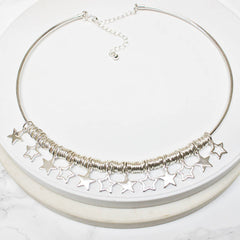 Sterling silver plated Star Personalised Choker Necklace