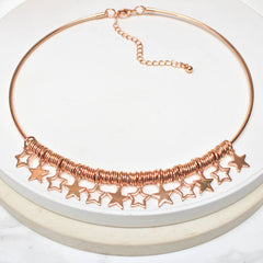 18ct rose gold plated Star Personalised Choker Necklace