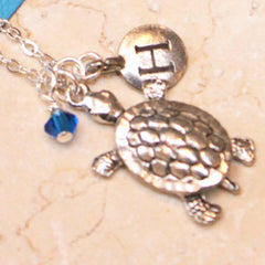Turtle Charm Necklace rose gold