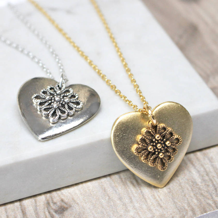Filigree Lace Heart Pendant