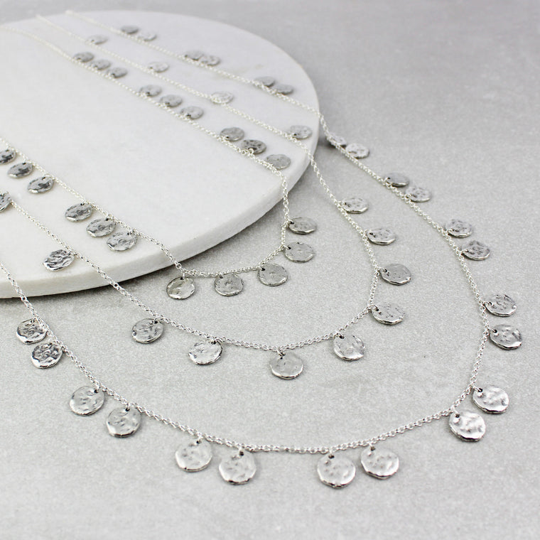 Triple Chains of Silver Necklace