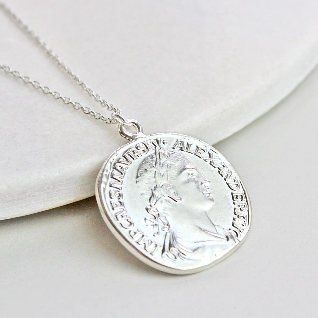 Personalised Coin Necklace, silver