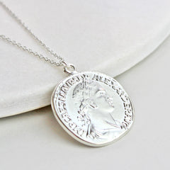 Personalised Coin Necklace, silver