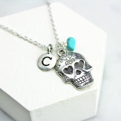 Personalised Sugar Skull Necklace