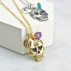 Personalised Sugar Skull Necklace