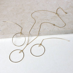 24ct gold plated Hoop Earrings And Necklace Set