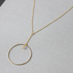24ct gold plated Hoop Necklace with Swarovski crystal