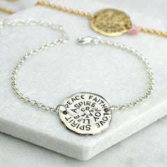 Silver mantra bracelet