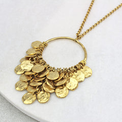 Sienna Disc Necklace, gold