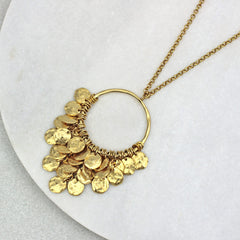 Sienna Disc necklace, gold