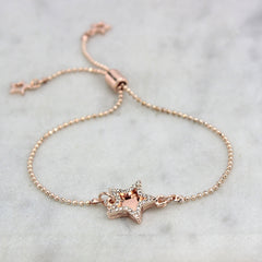 rose gold star diamante bracelet