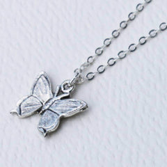 Mini Butterfly Charm Necklace sterling silver