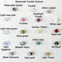 Swarovski crystal colour chart