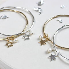 Personalised Star And Pearl Bangle