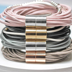 Personalised Multi Strand Leather Bracelet colour selection