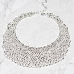 Silver Chainmail Statement Necklace