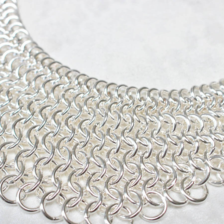 Silver Chainmail Statement Necklace – Jamie London