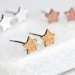 Star Stud Earrings, Gold