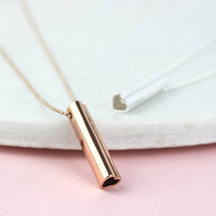 rose gold heart tube necklace