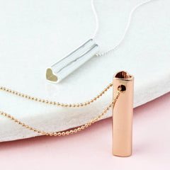 Heart Bar Necklace rose gold and silver